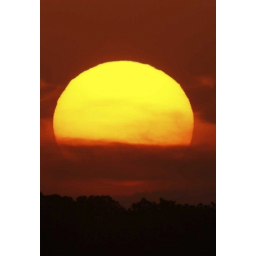 FL, Vierra Wetlands Giant sun at sunset